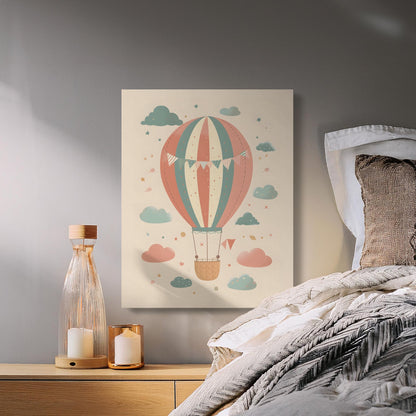 Premium Poster of Hot Air Balloon Adventure Nursery Canvas Wraps