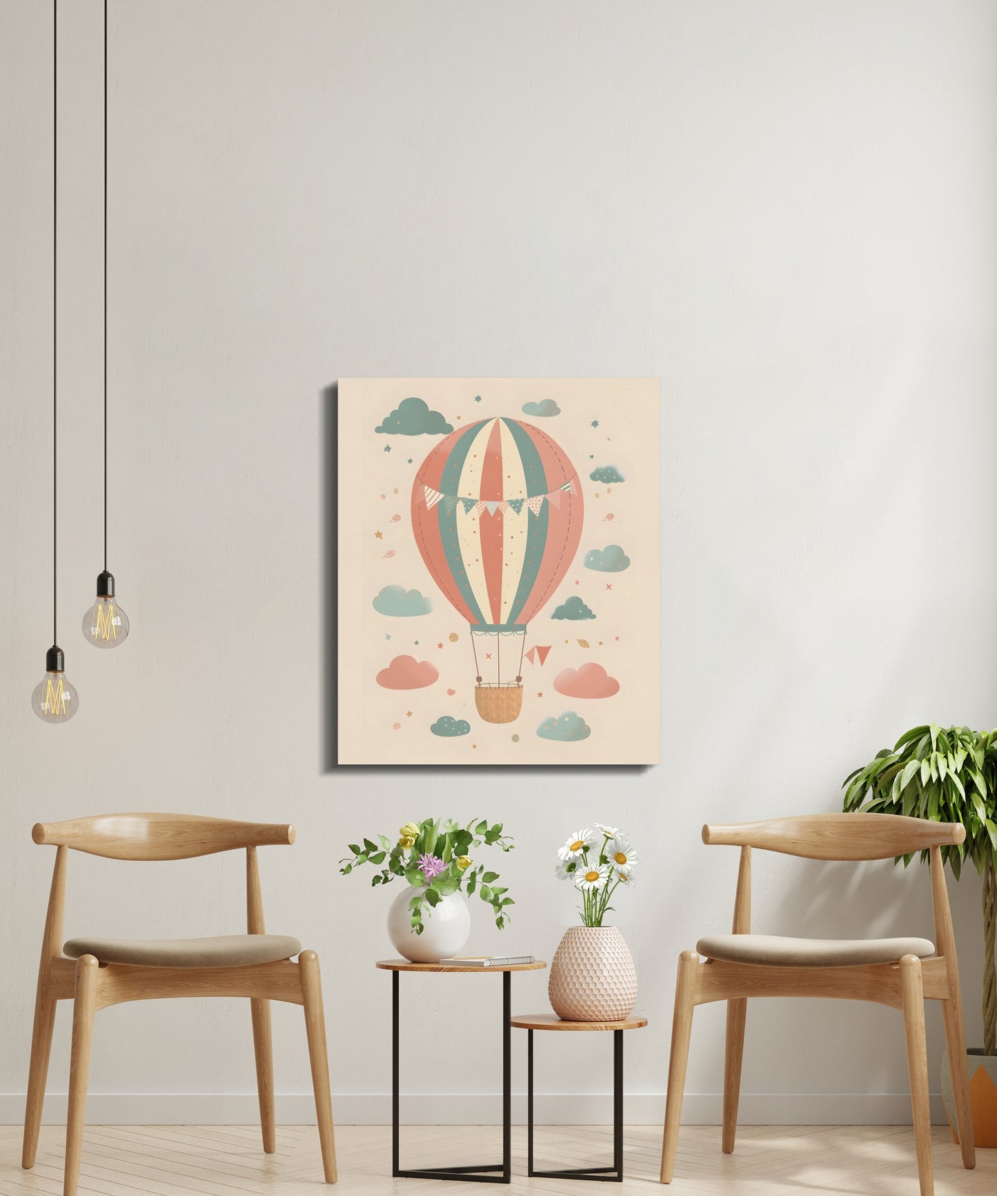 Premium Poster of Hot Air Balloon Adventure Nursery Canvas Wraps