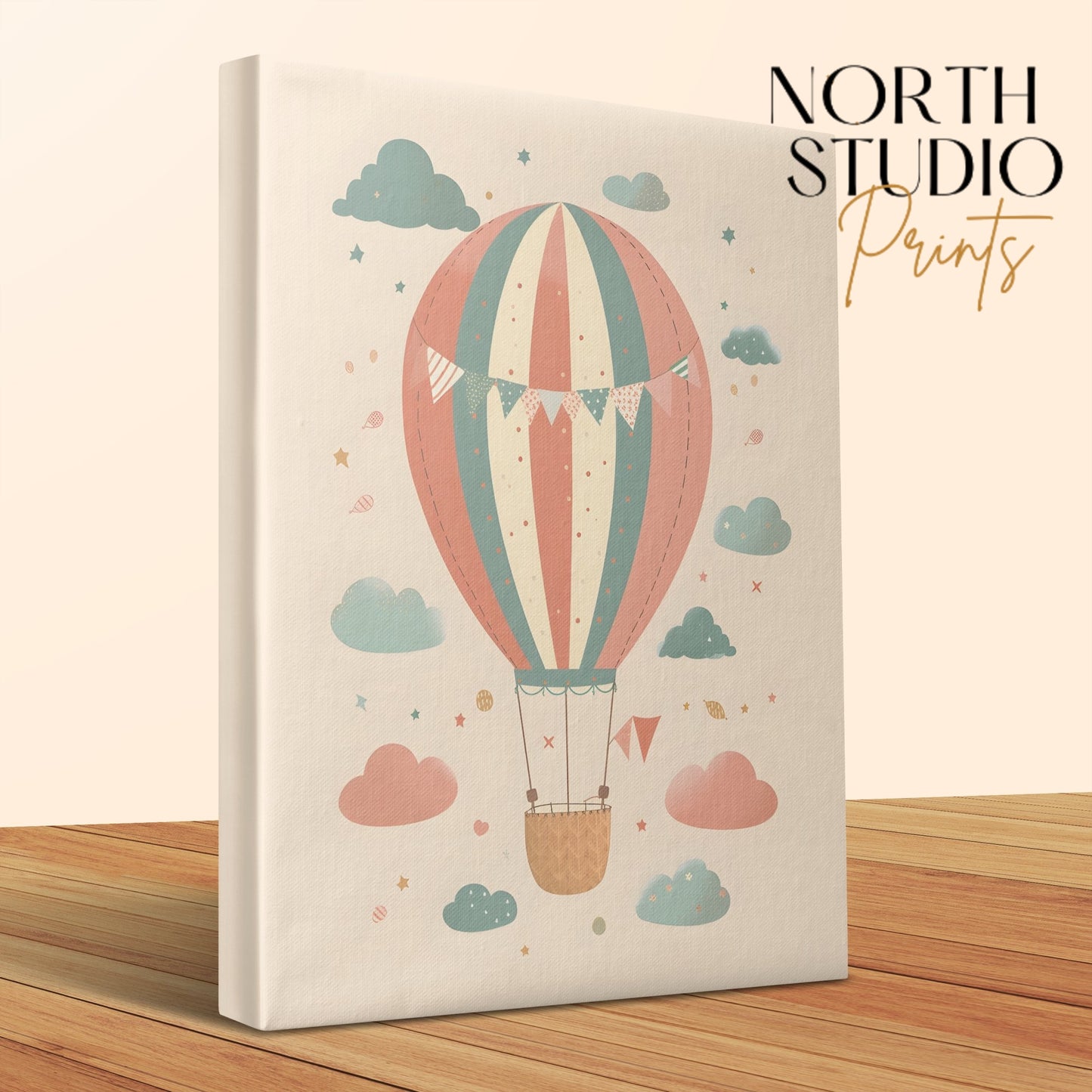Premium Poster of Hot Air Balloon Adventure Nursery Canvas Wraps