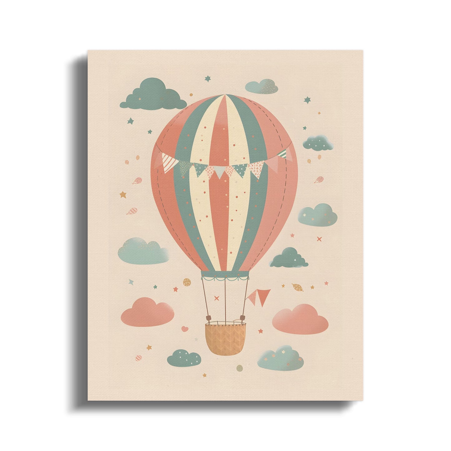 Premium Poster of Hot Air Balloon Adventure Nursery Canvas Wraps