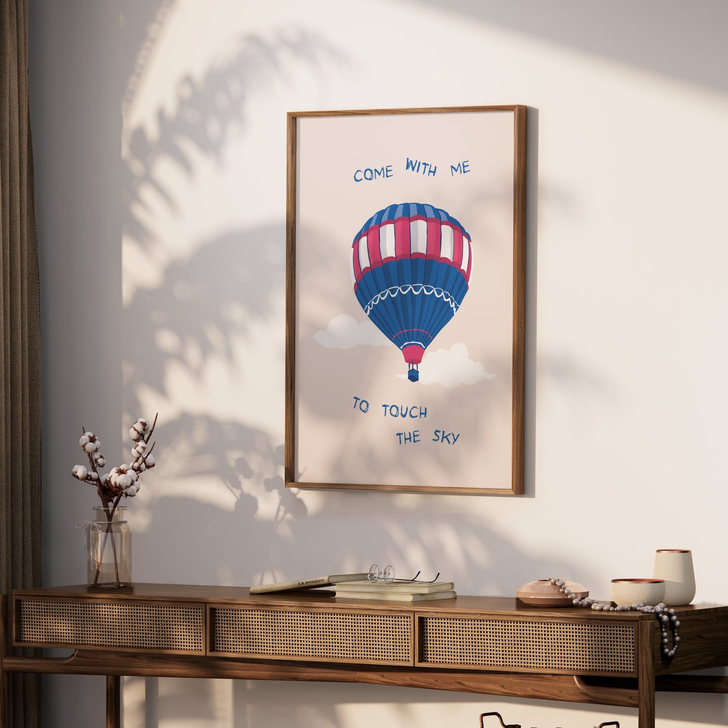 Premium Poster of Hot Air Balloon Come With Me to Touch the Sky Posters