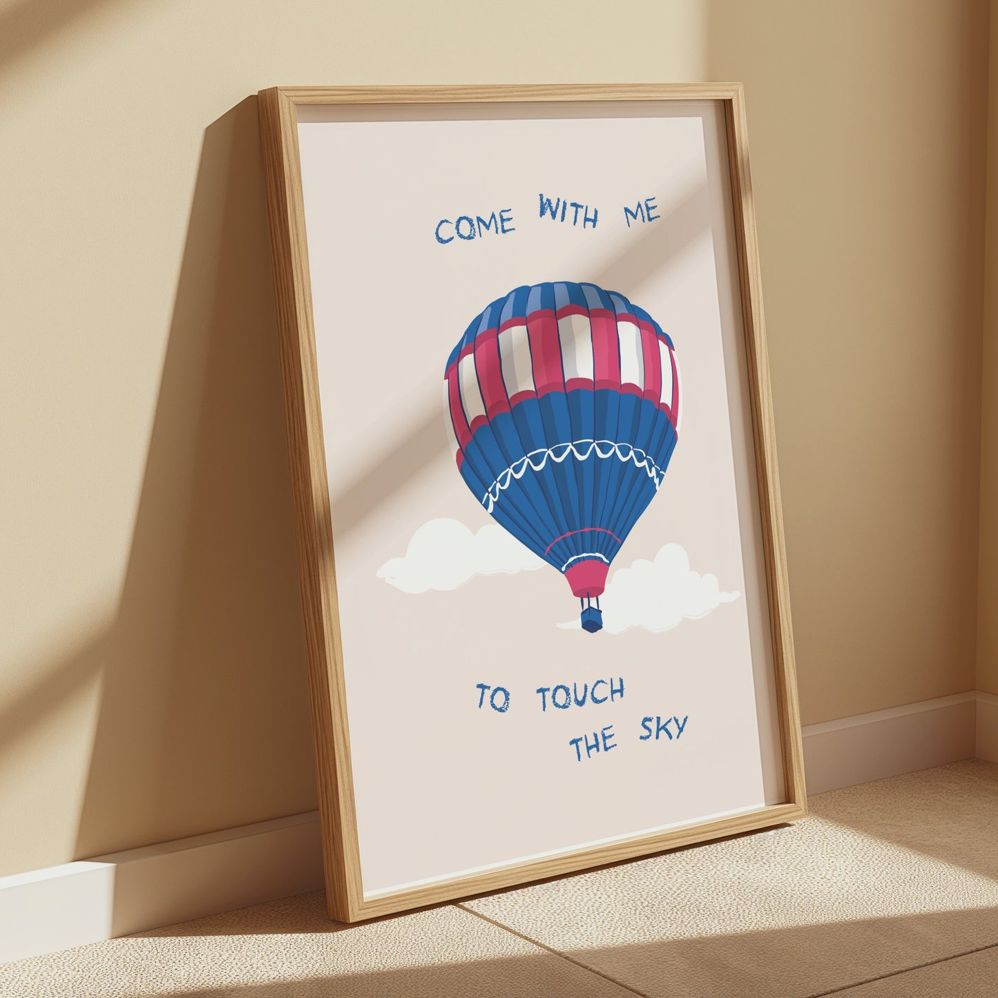 Premium Poster of Hot Air Balloon Come With Me to Touch the Sky Posters