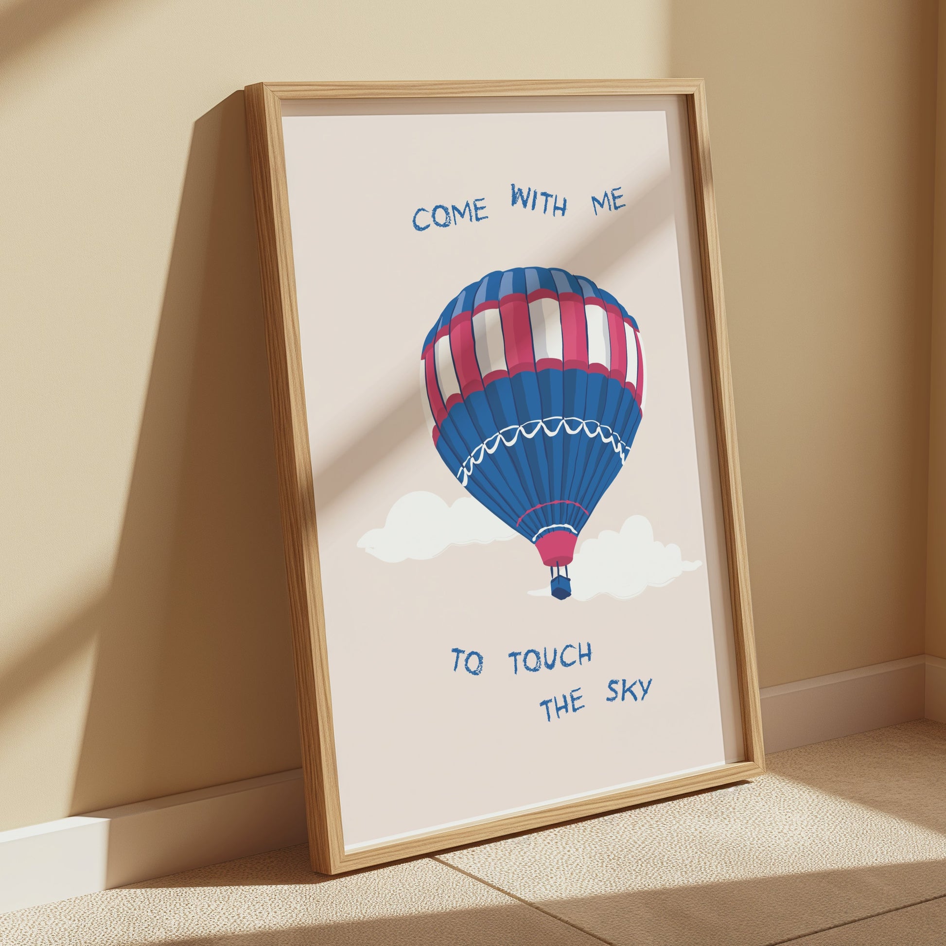 Premium Poster of Hot Air Balloon Come With Me to Touch the Sky Posters