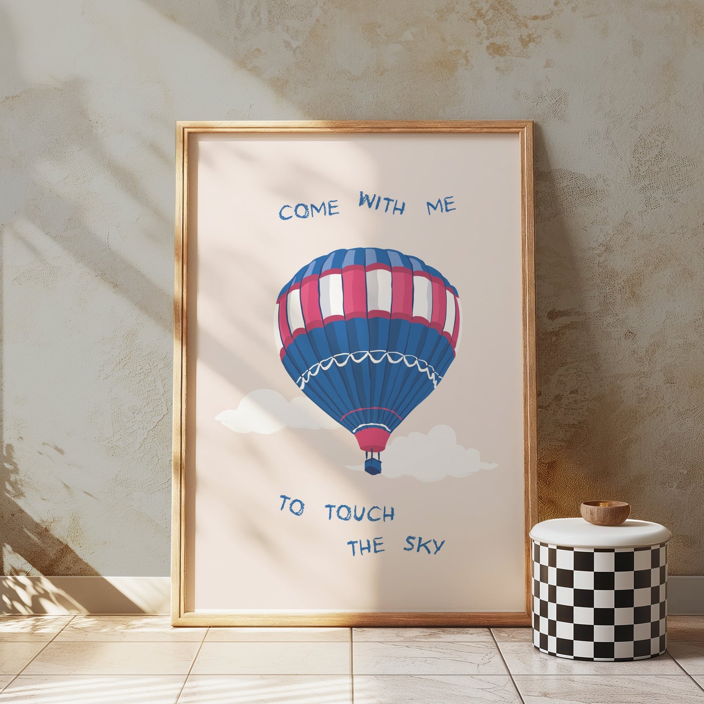 Premium Poster of Hot Air Balloon Come With Me to Touch the Sky Posters