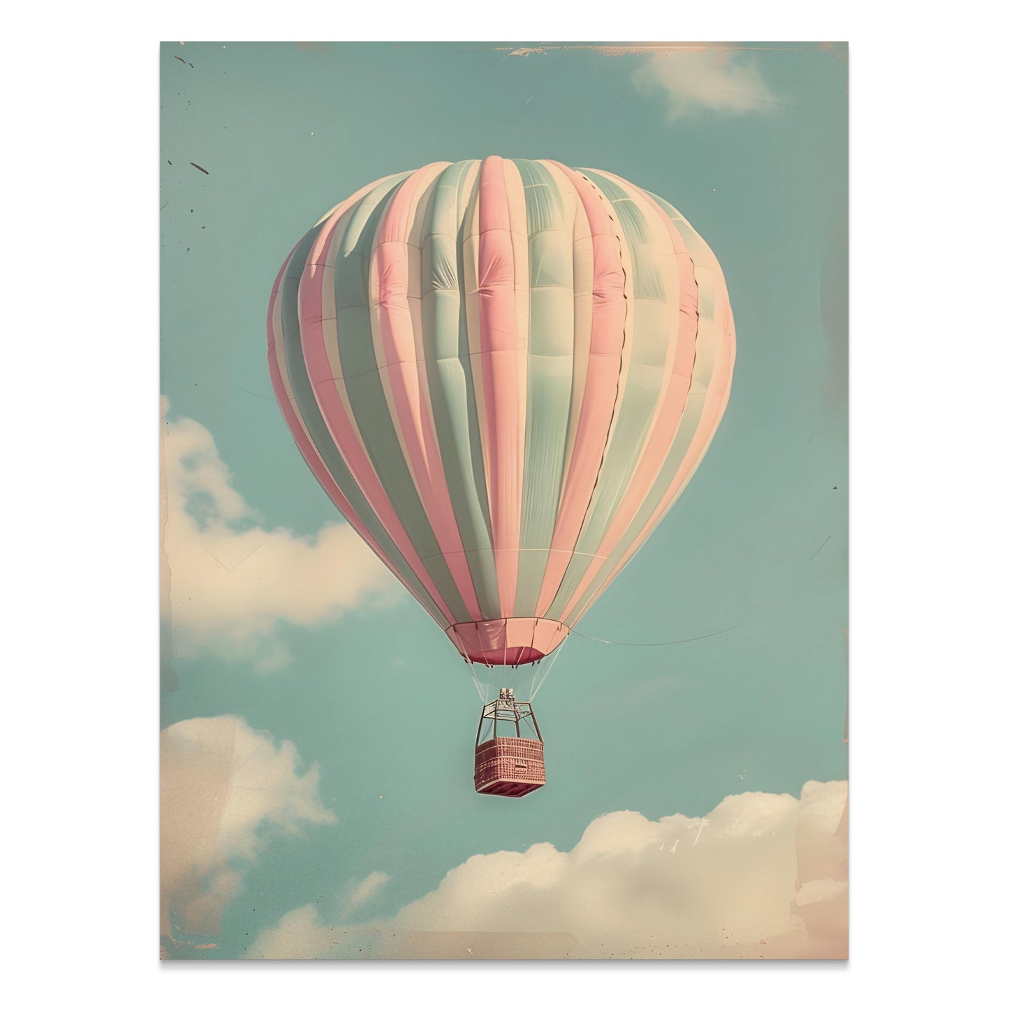 Premium Poster of Hot Air Balloon in Sky with Clouds Posters