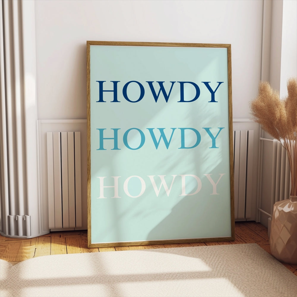 Premium Poster of Howdy Text in Three Shades Creative Posters