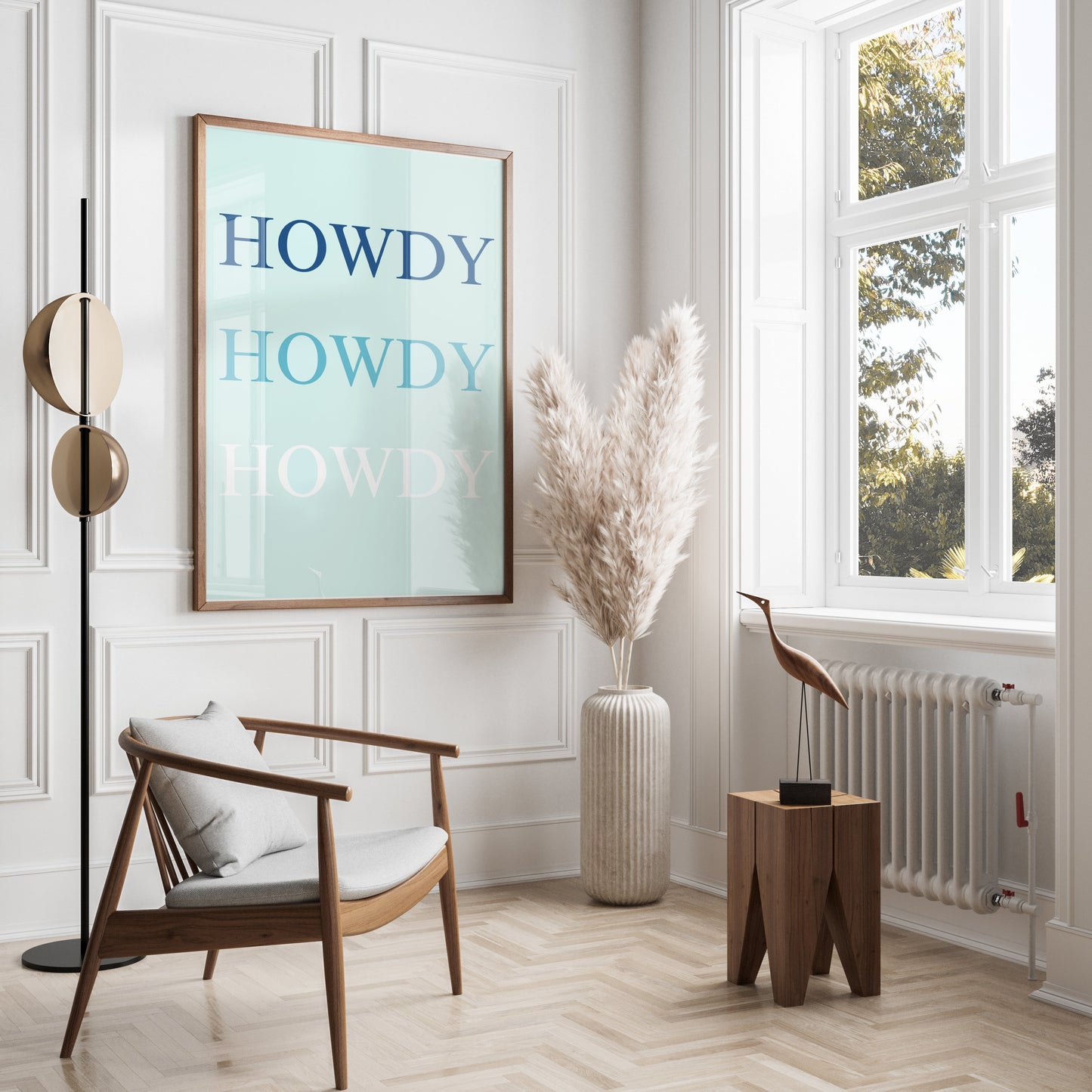 Premium Poster of Howdy Text in Three Shades Creative Posters