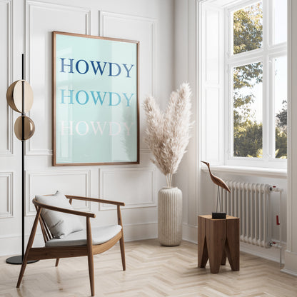 Premium Poster of Howdy Text in Three Shades Creative Posters