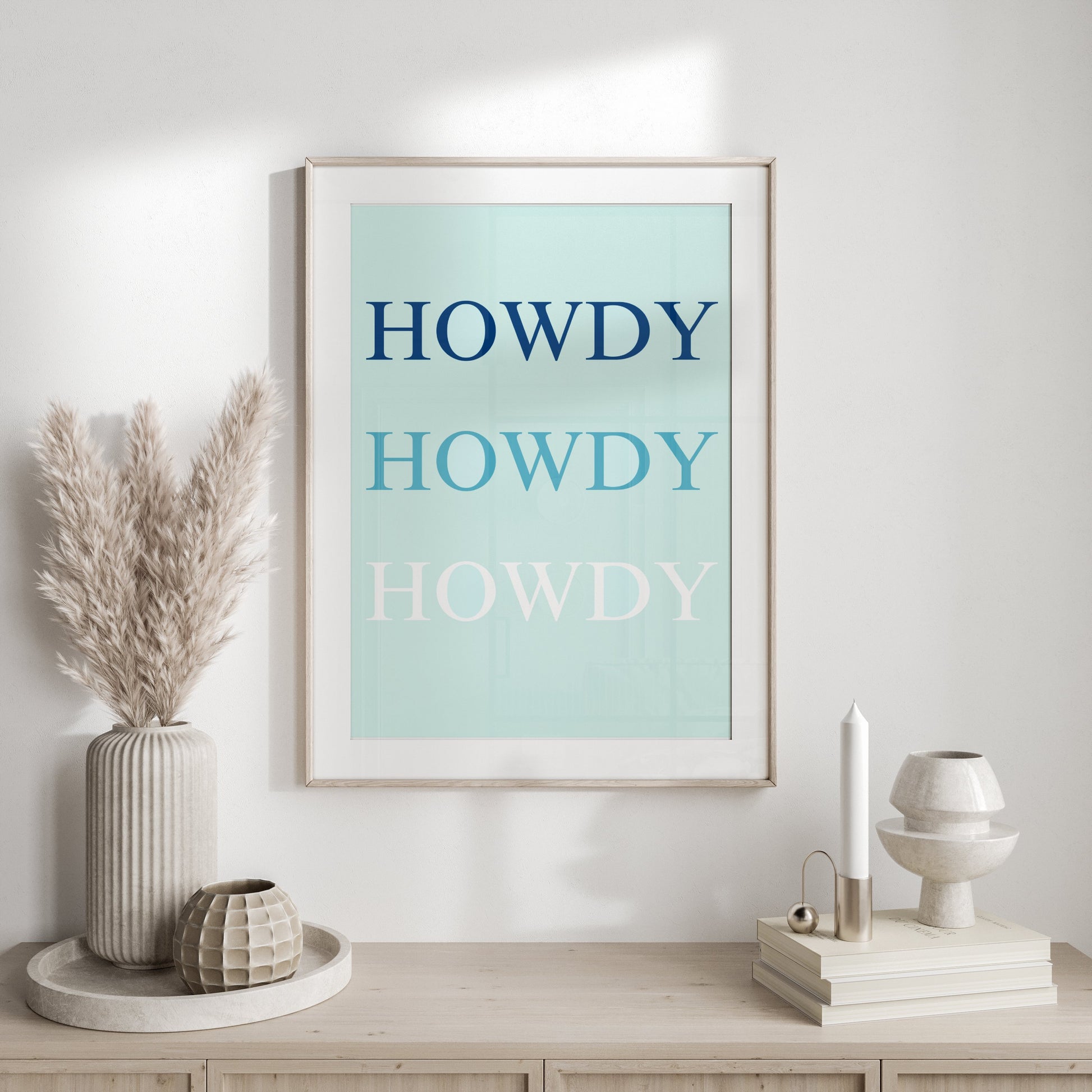Premium Poster of Howdy Text in Three Shades Creative Posters