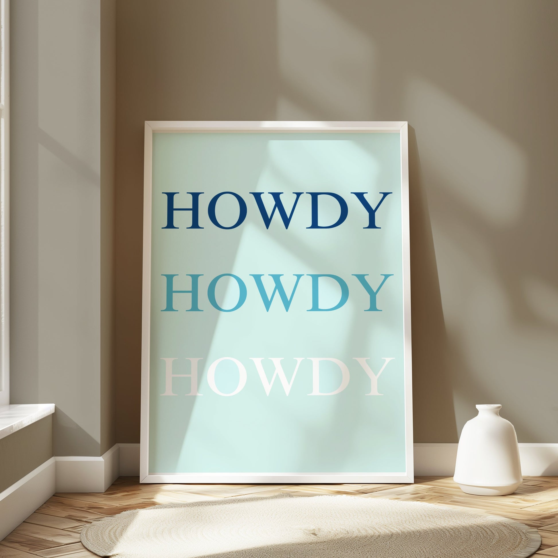 Premium Poster of Howdy Text in Three Shades Creative Posters