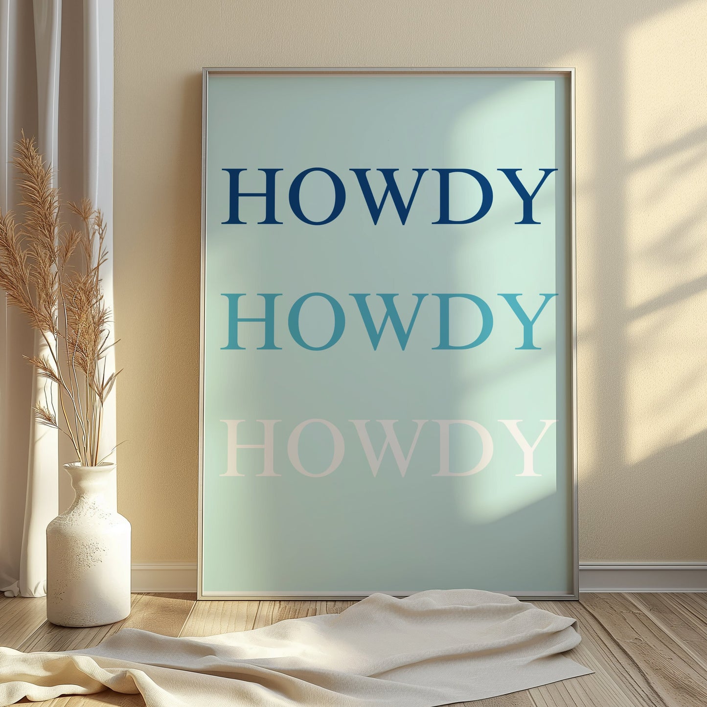 Premium Poster of Howdy Text in Three Shades Creative Posters