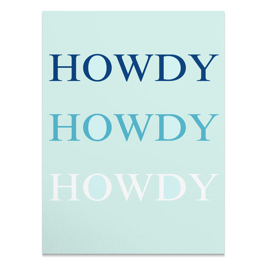 Premium Poster of Howdy Text in Three Shades Creative Posters