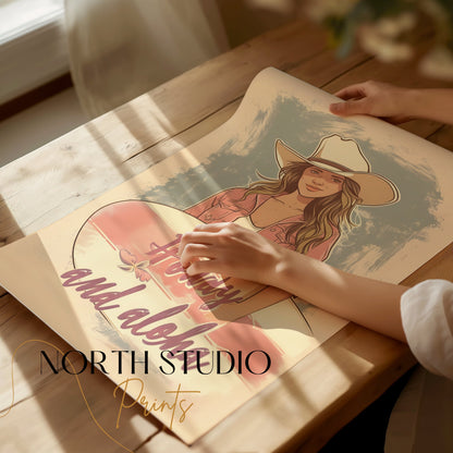 Premium Poster of Howdy and aloha Poster Perfect for Your Home Decor Posters