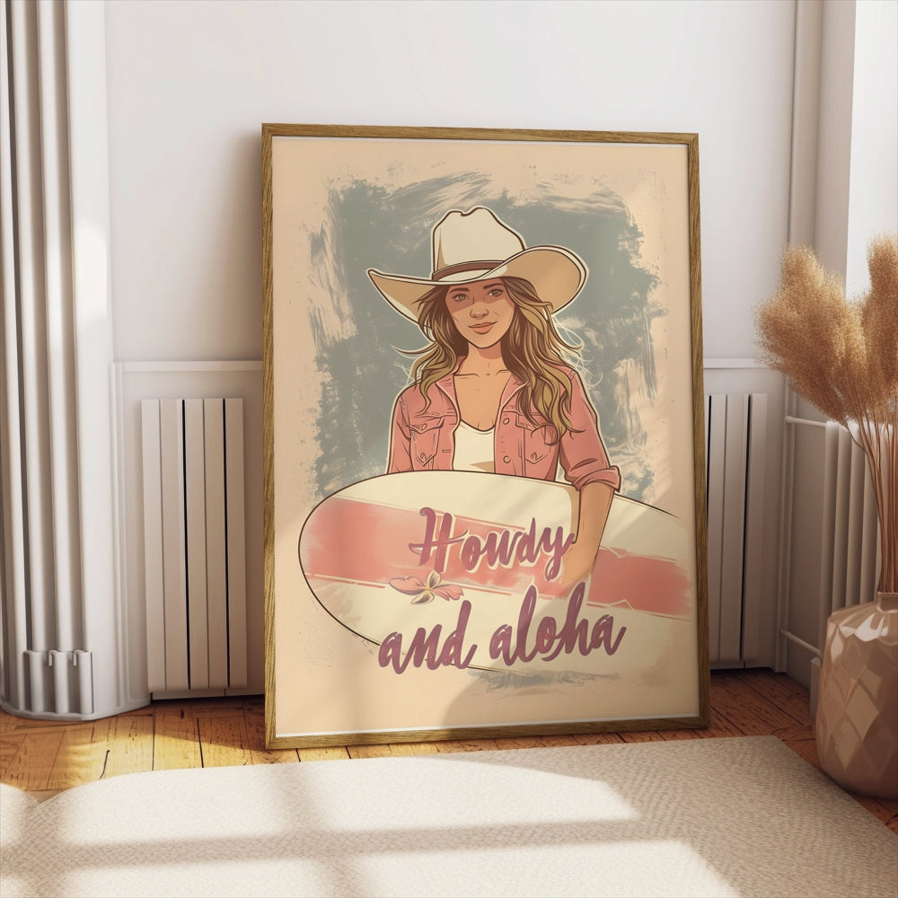 Premium Poster of Howdy and aloha Poster Perfect for Your Home Decor Posters
