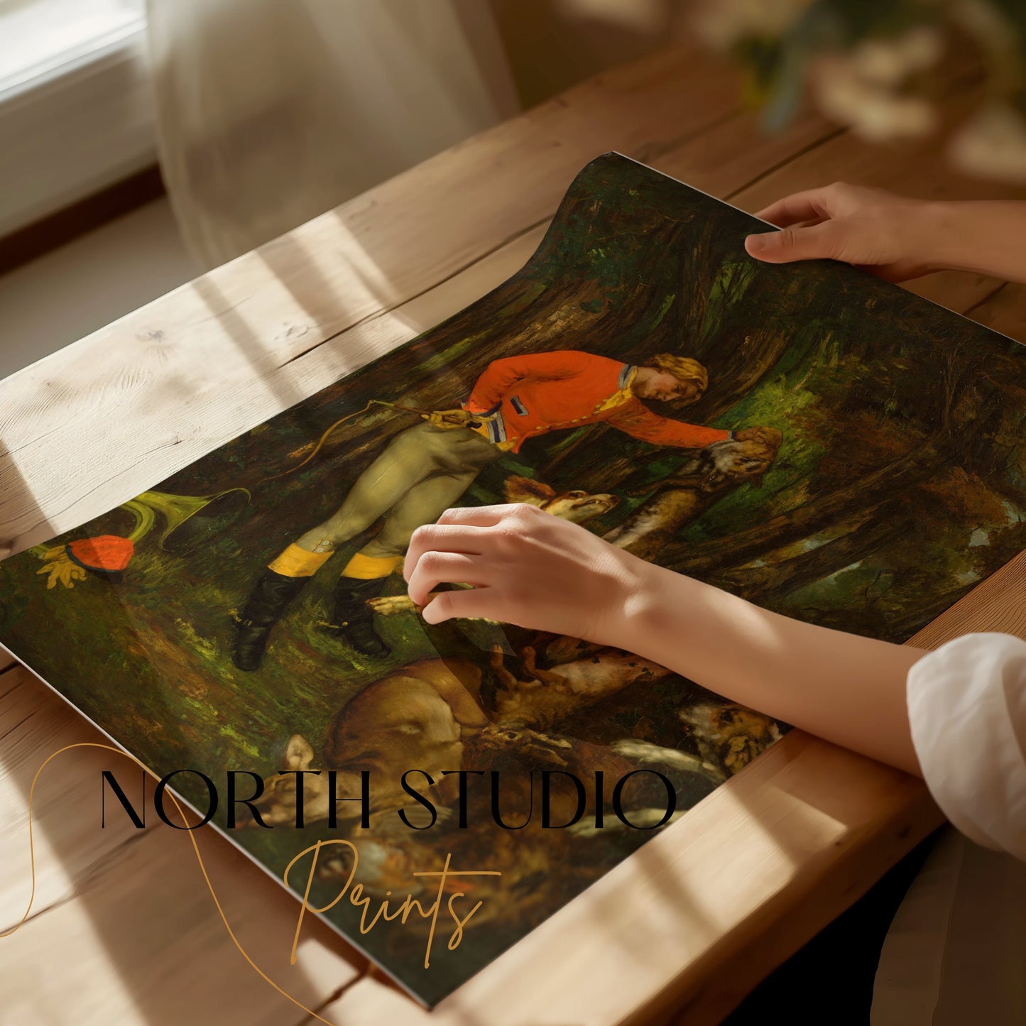 Premium Poster of Hunter Displaying His Trophy in the Forest Posters