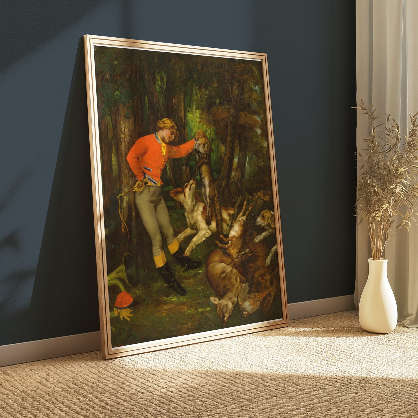 Premium Poster of Hunter Displaying His Trophy in the Forest Posters