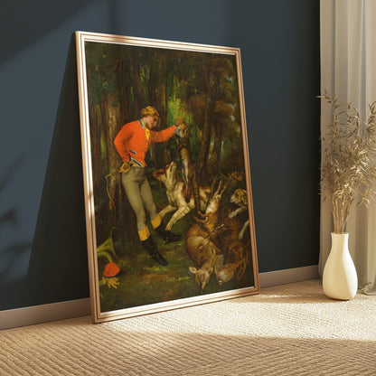 Premium Poster of Hunter Displaying His Trophy in the Forest Posters