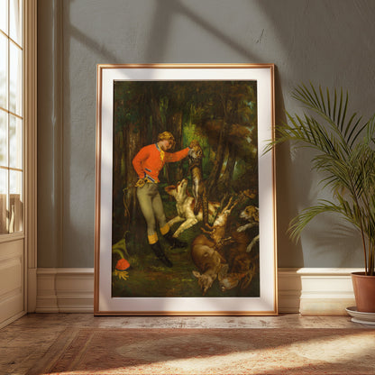 Premium Poster of Hunter Displaying His Trophy in the Forest Posters