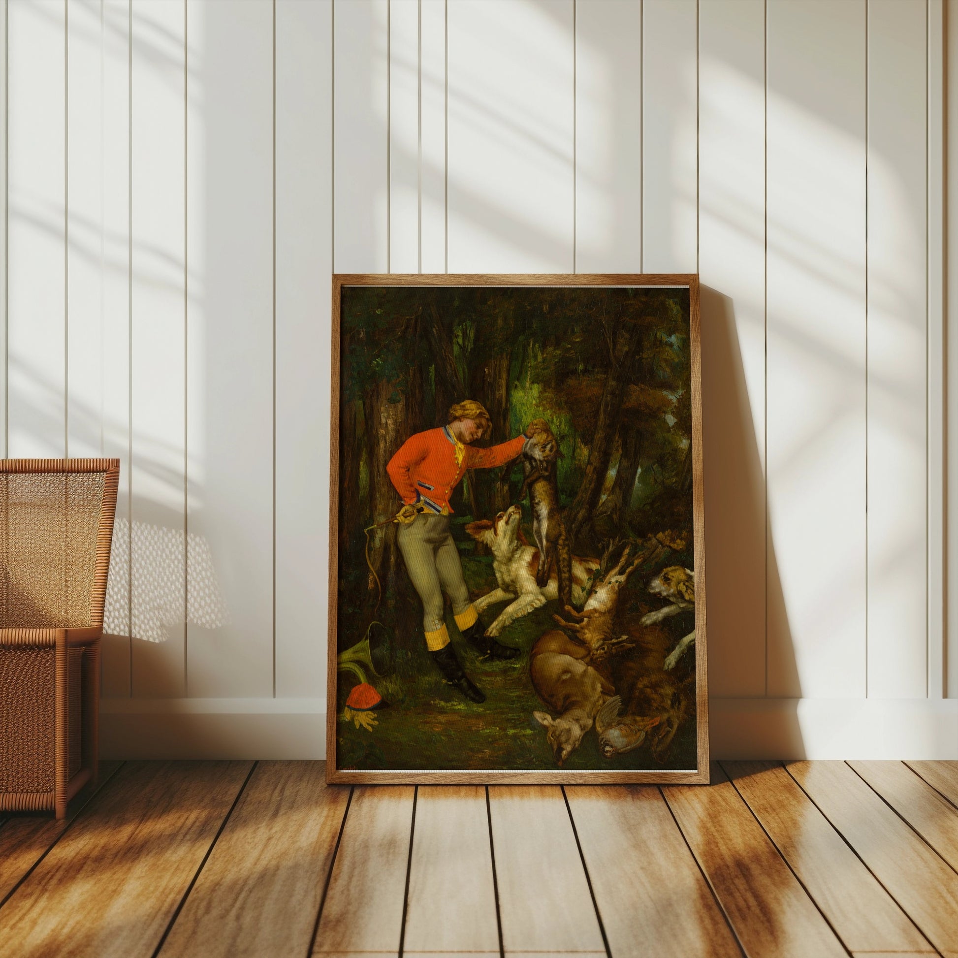 Premium Poster of Hunter Displaying His Trophy in the Forest Posters