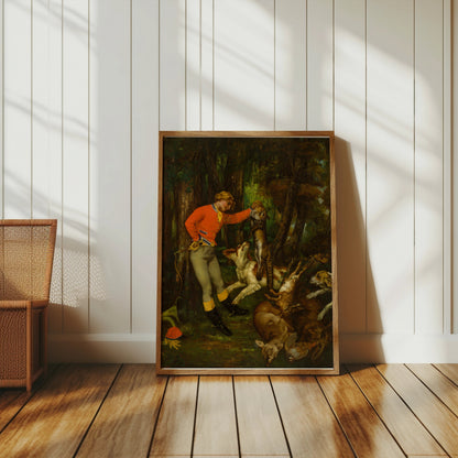 Premium Poster of Hunter Displaying His Trophy in the Forest Posters
