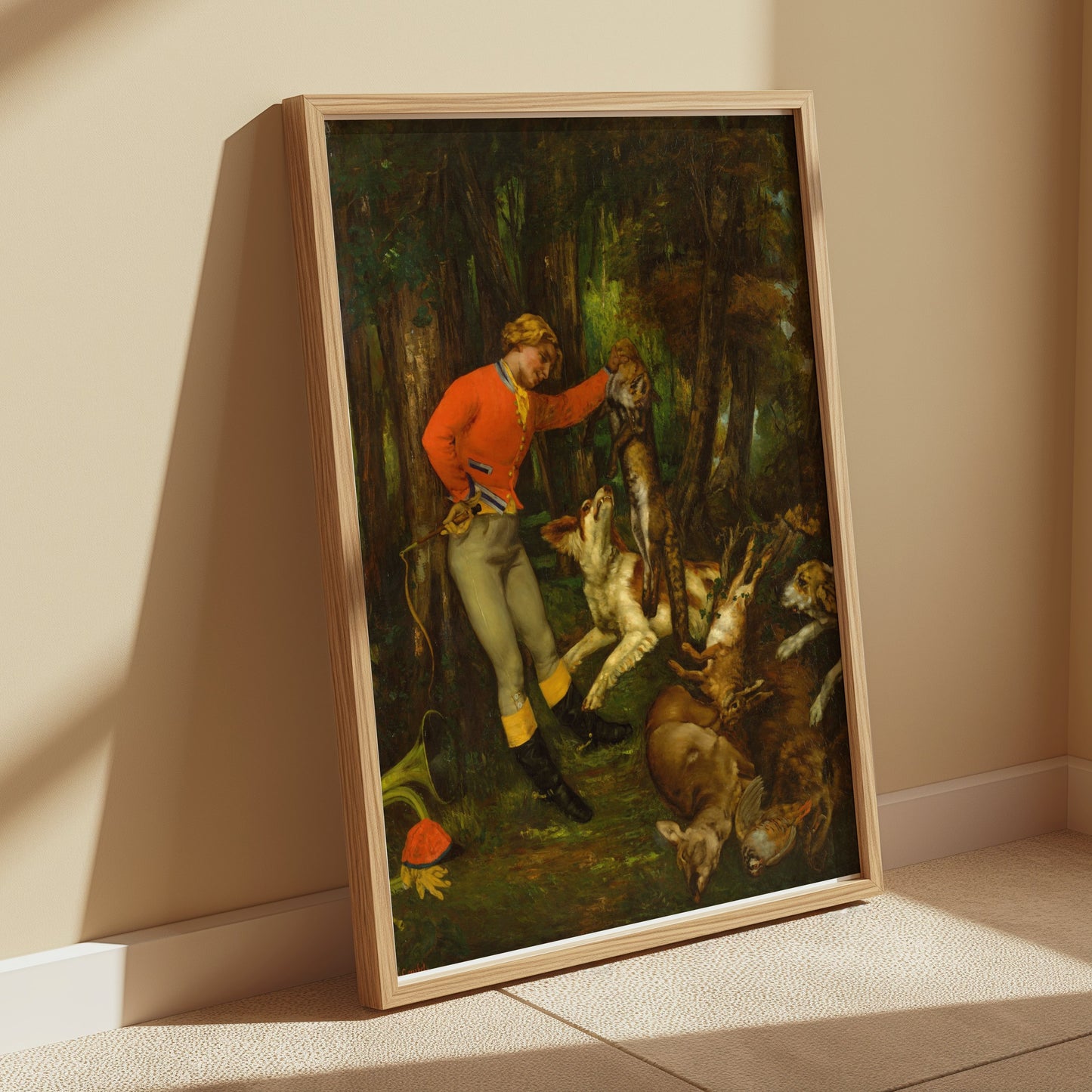 Premium Poster of Hunter Displaying His Trophy in the Forest Posters
