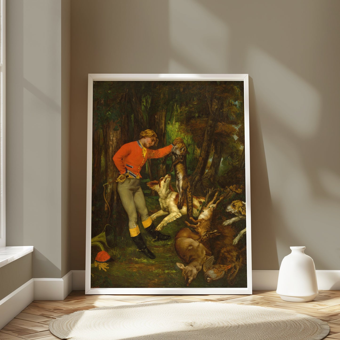Premium Poster of Hunter Displaying His Trophy in the Forest Posters