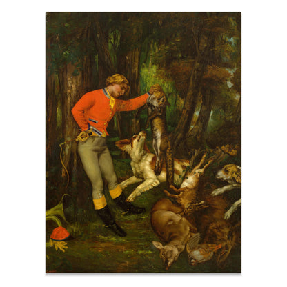 Premium Poster of Hunter Displaying His Trophy in the Forest Posters