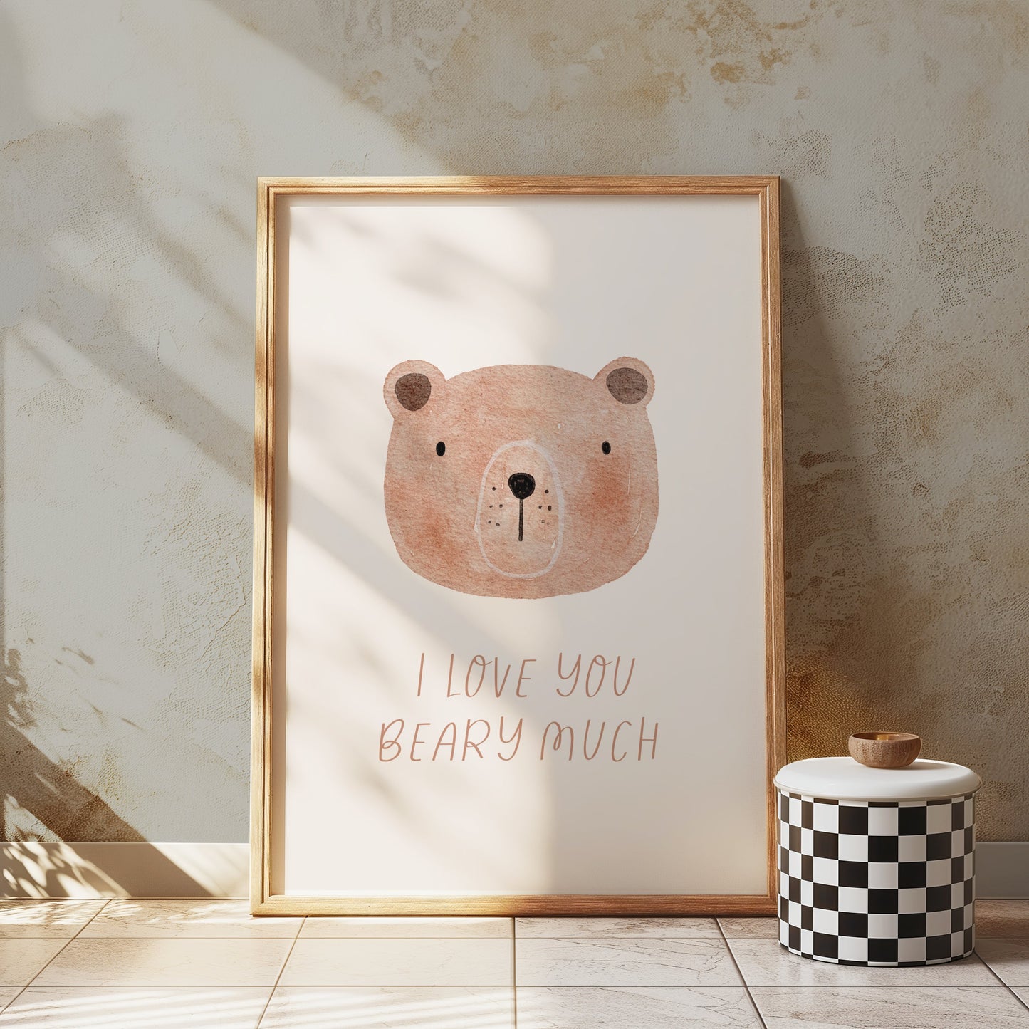 Premium Poster of I Love You Beary Much Cute Bear Illustration Posters