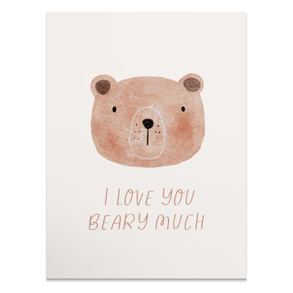 Premium Poster of I Love You Beary Much Cute Bear Illustration Posters