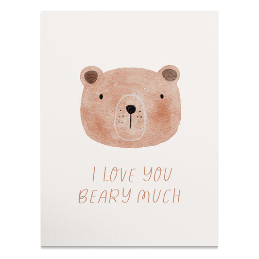 Premium Poster of I Love You Beary Much Cute Bear Illustration Posters