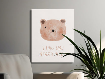 Premium Poster of I Love You Beary Much Nursery Wall Art Canvas Wraps