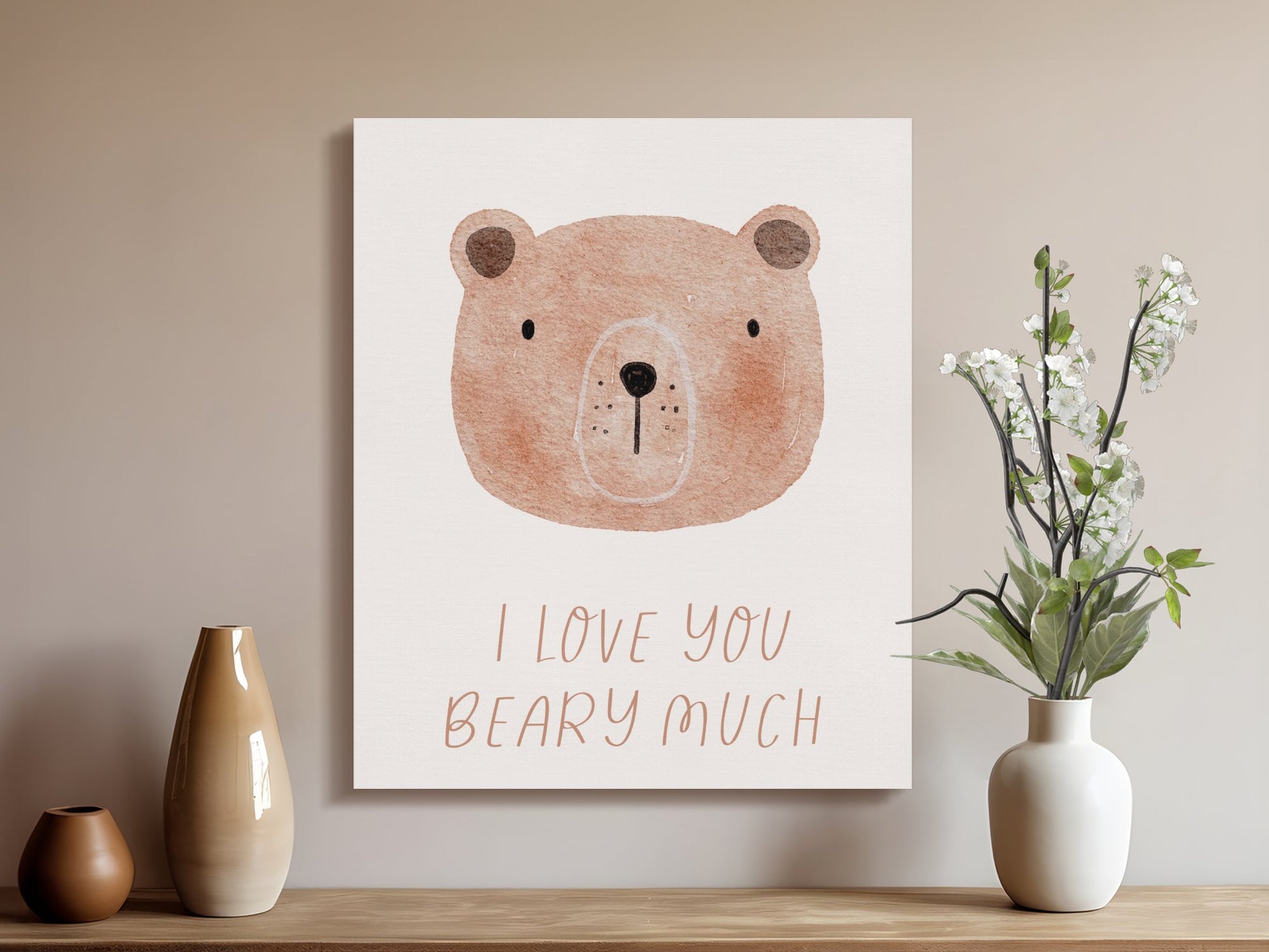 Premium Poster of I Love You Beary Much Nursery Wall Art Canvas Wraps