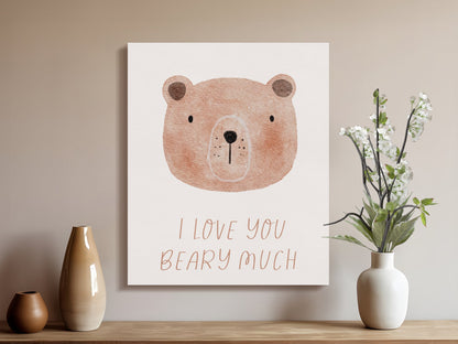 Premium Poster of I Love You Beary Much Nursery Wall Art Canvas Wraps