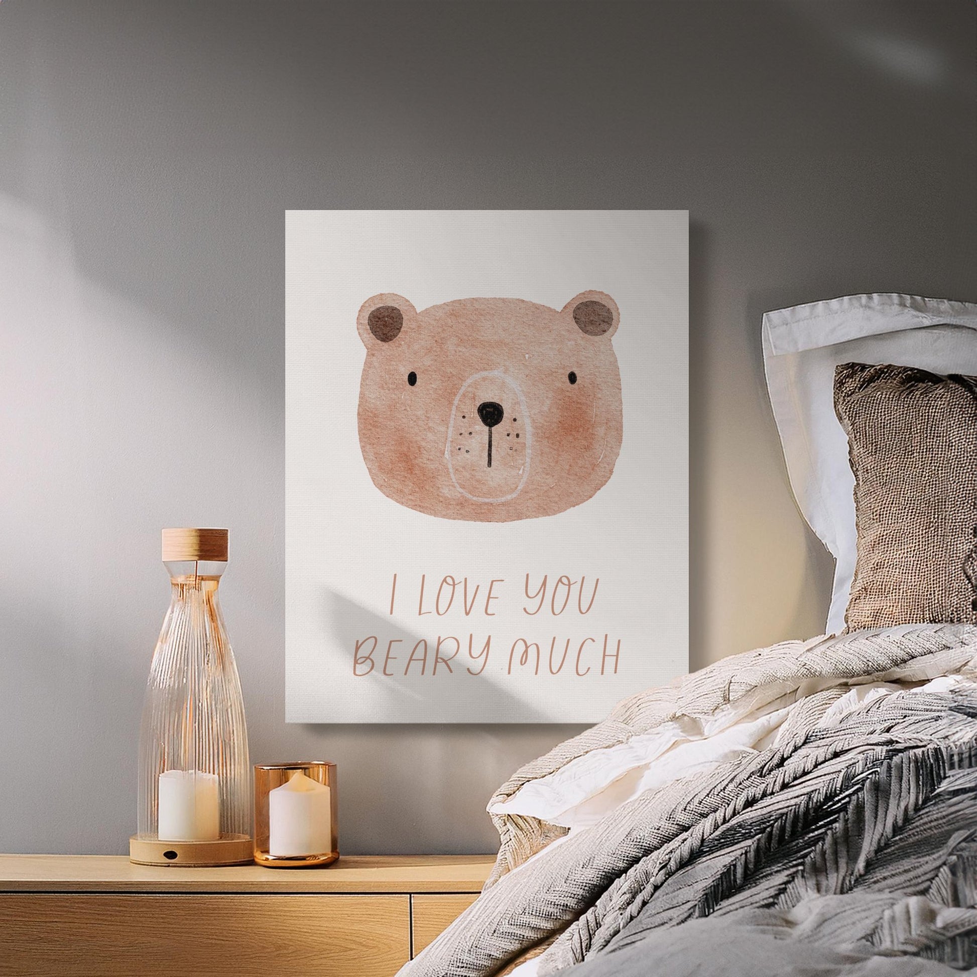 Premium Poster of I Love You Beary Much Nursery Wall Art Canvas Wraps