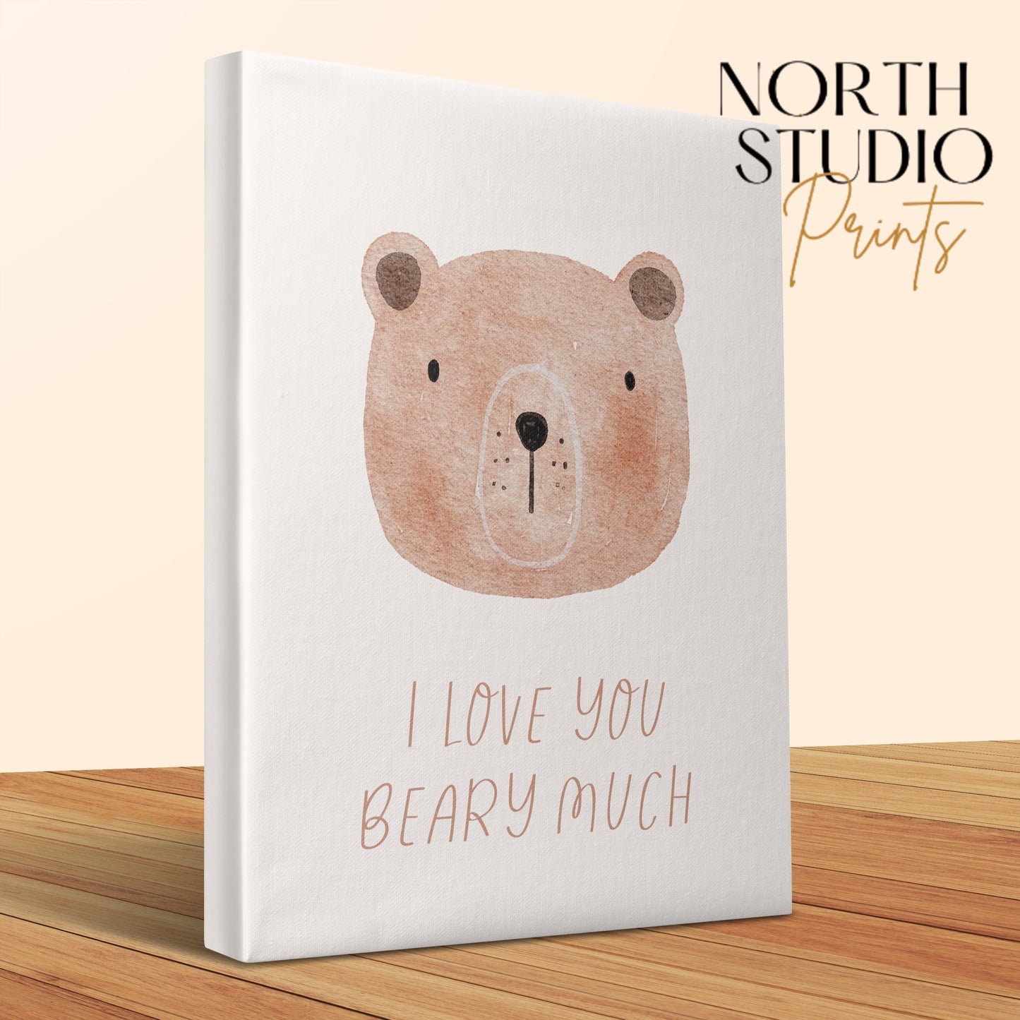 Premium Poster of I Love You Beary Much Nursery Wall Art Canvas Wraps