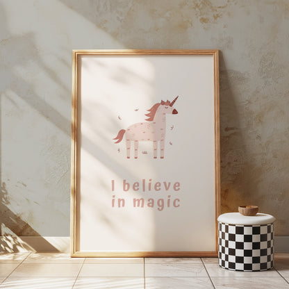 Premium Poster of I believe in magic unicorn art whimsical bedroom Posters