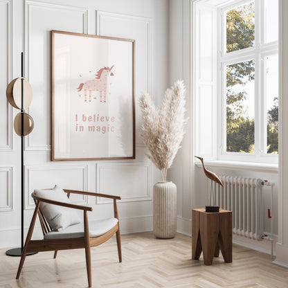 Premium Poster of I believe in magic unicorn art whimsical bedroom Posters