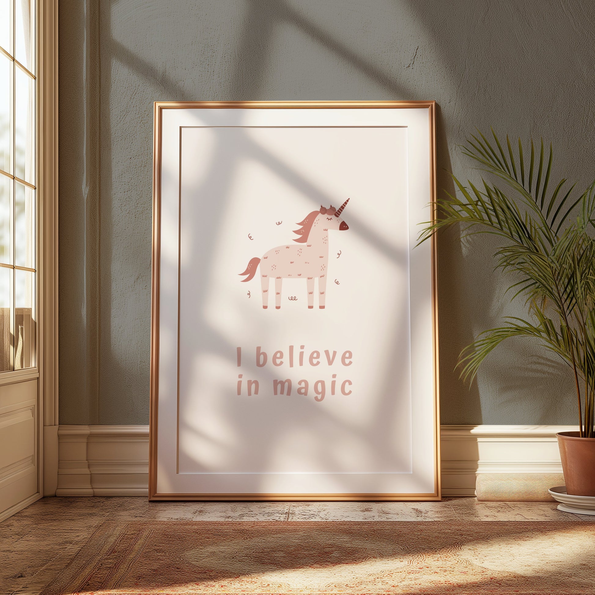 Premium Poster of I believe in magic unicorn art whimsical bedroom Posters