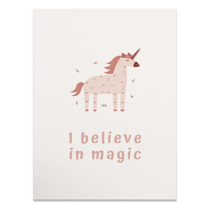 Premium Poster of I believe in magic unicorn art whimsical bedroom Posters