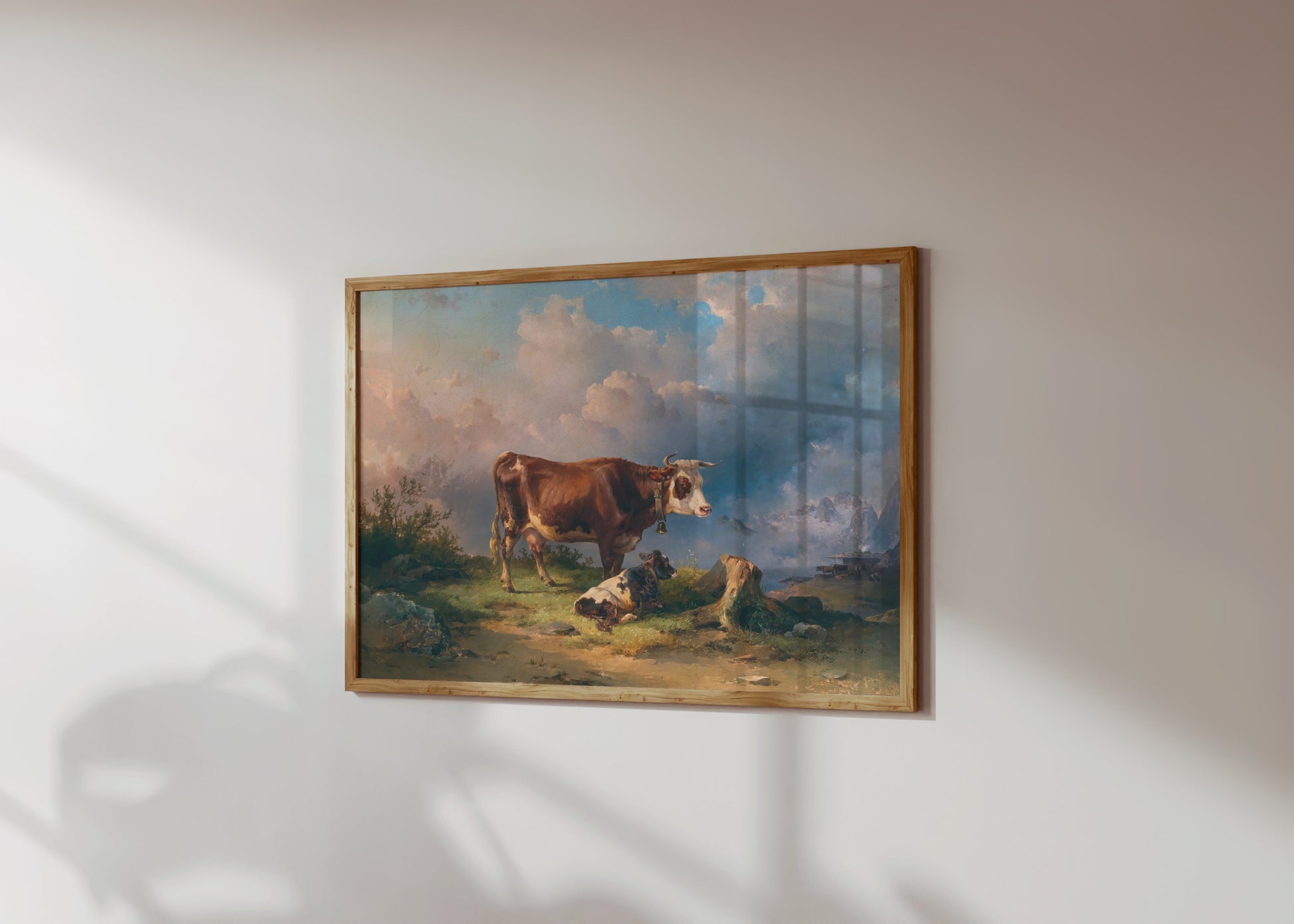 Premium Poster of Idyllic Pastoral Scene with Cows in Landscape Posters