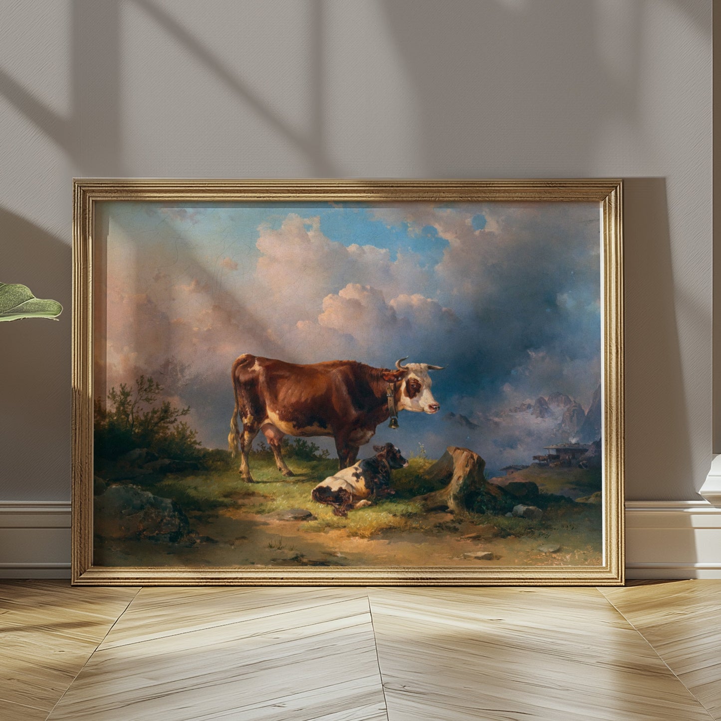 Premium Poster of Idyllic Pastoral Scene with Cows in Landscape Posters