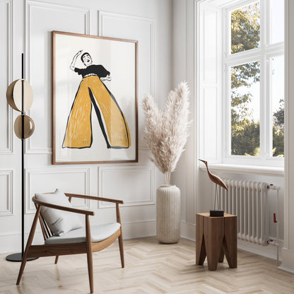 Premium Poster of Illustration of Person in Wide-Leg Pants Posters