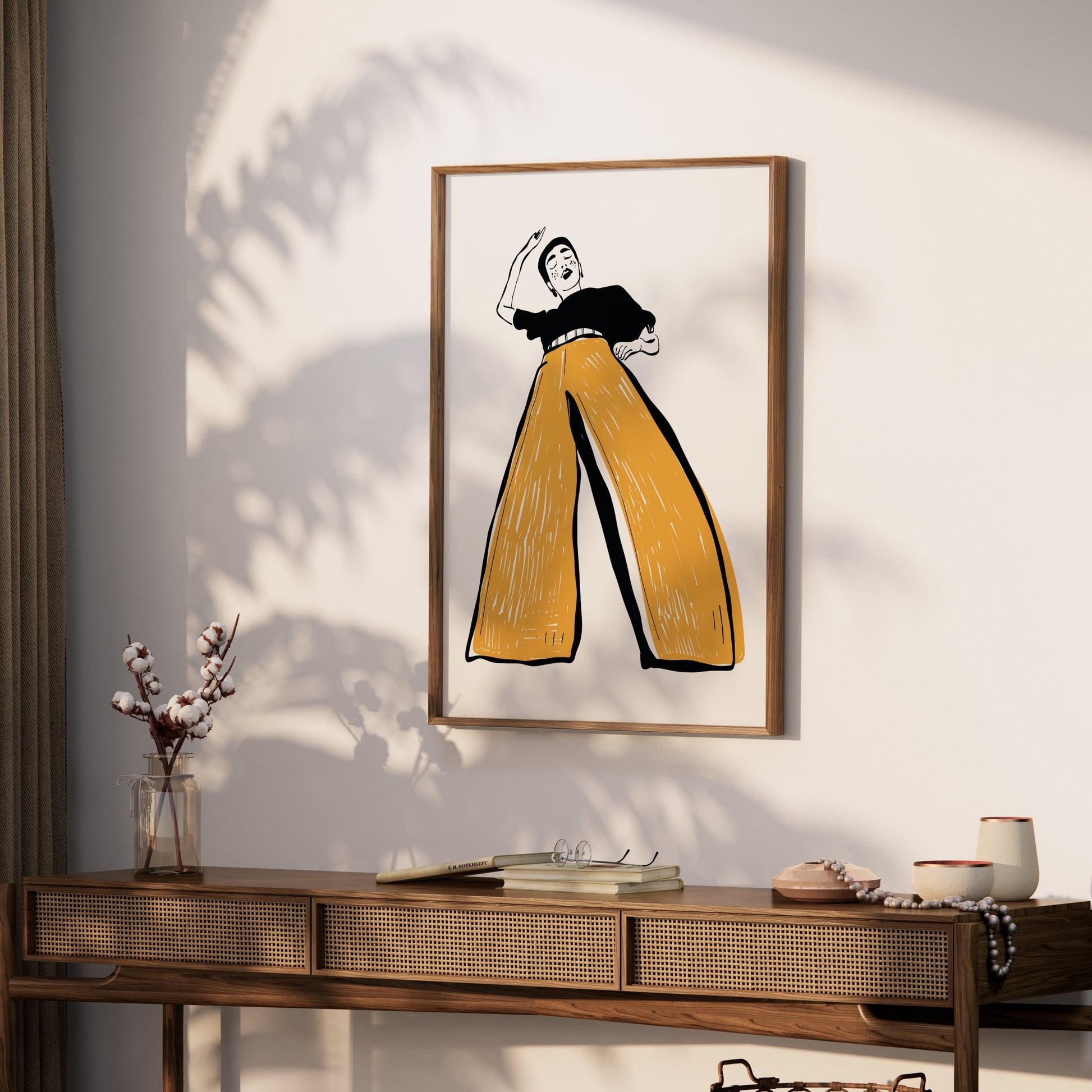 Premium Poster of Illustration of Person in Wide-Leg Pants Posters