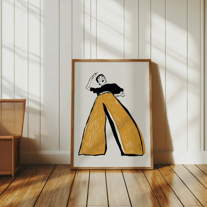 Premium Poster of Illustration of Person in Wide-Leg Pants Posters