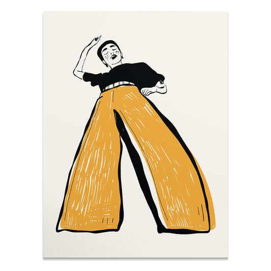 Premium Poster of Illustration of Person in Wide-Leg Pants Posters