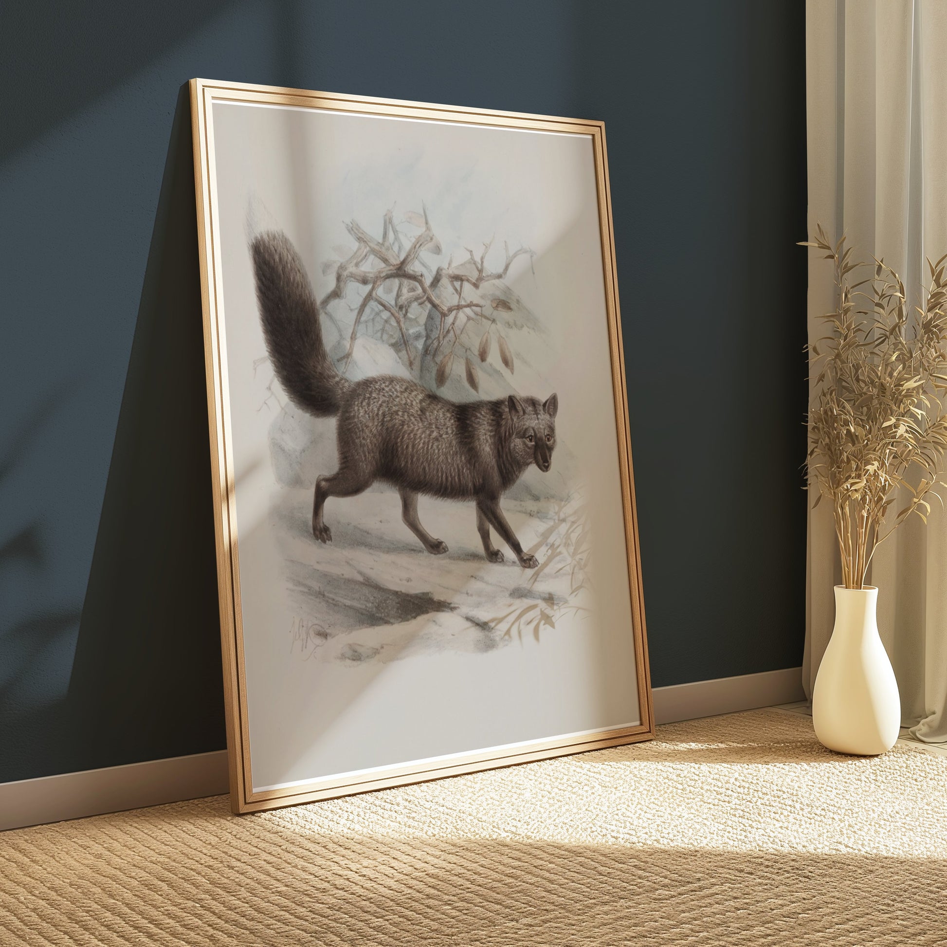 Premium Poster of Illustration of Walking Fox in Nature Posters