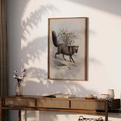 Premium Poster of Illustration of Walking Fox in Nature Posters