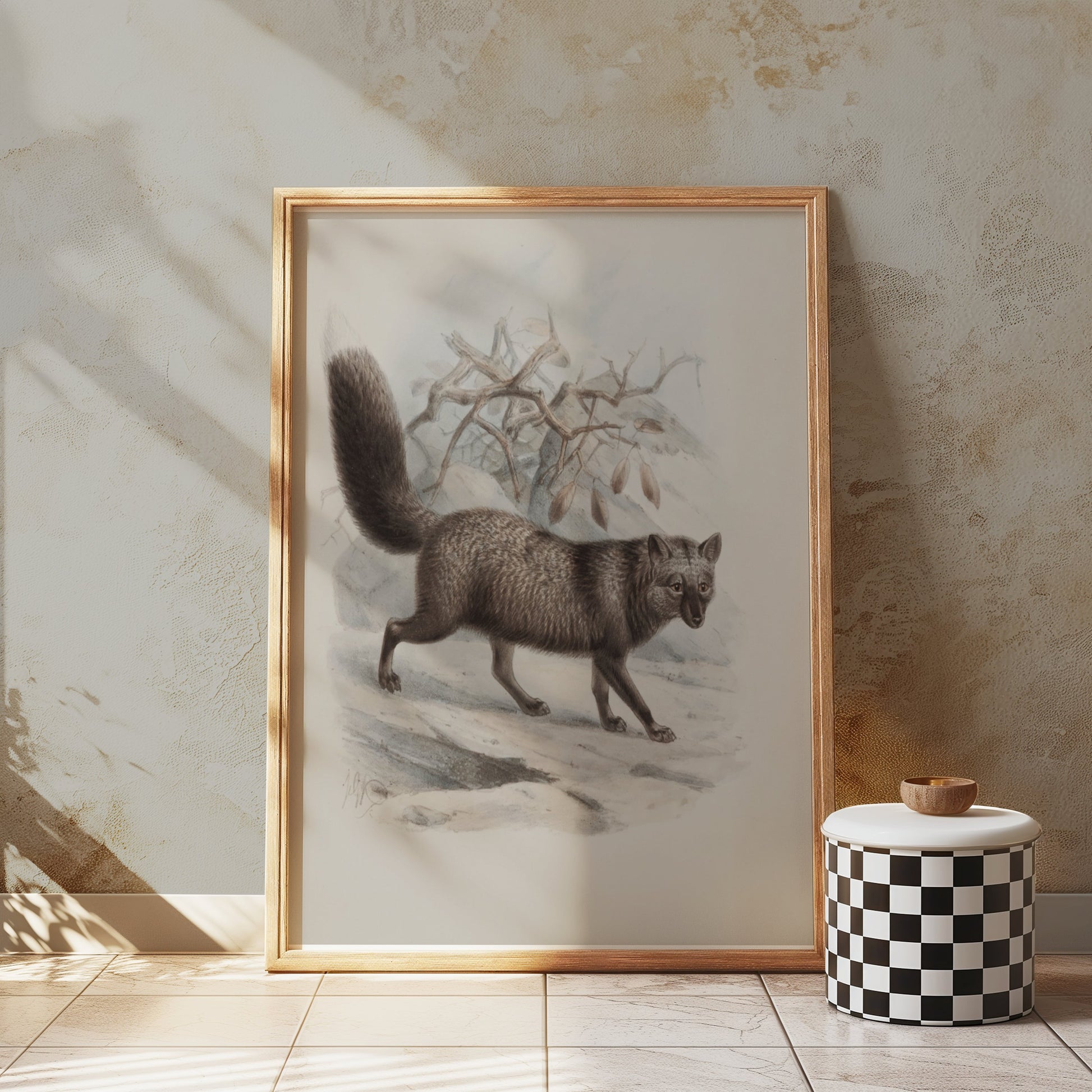 Premium Poster of Illustration of Walking Fox in Nature Posters
