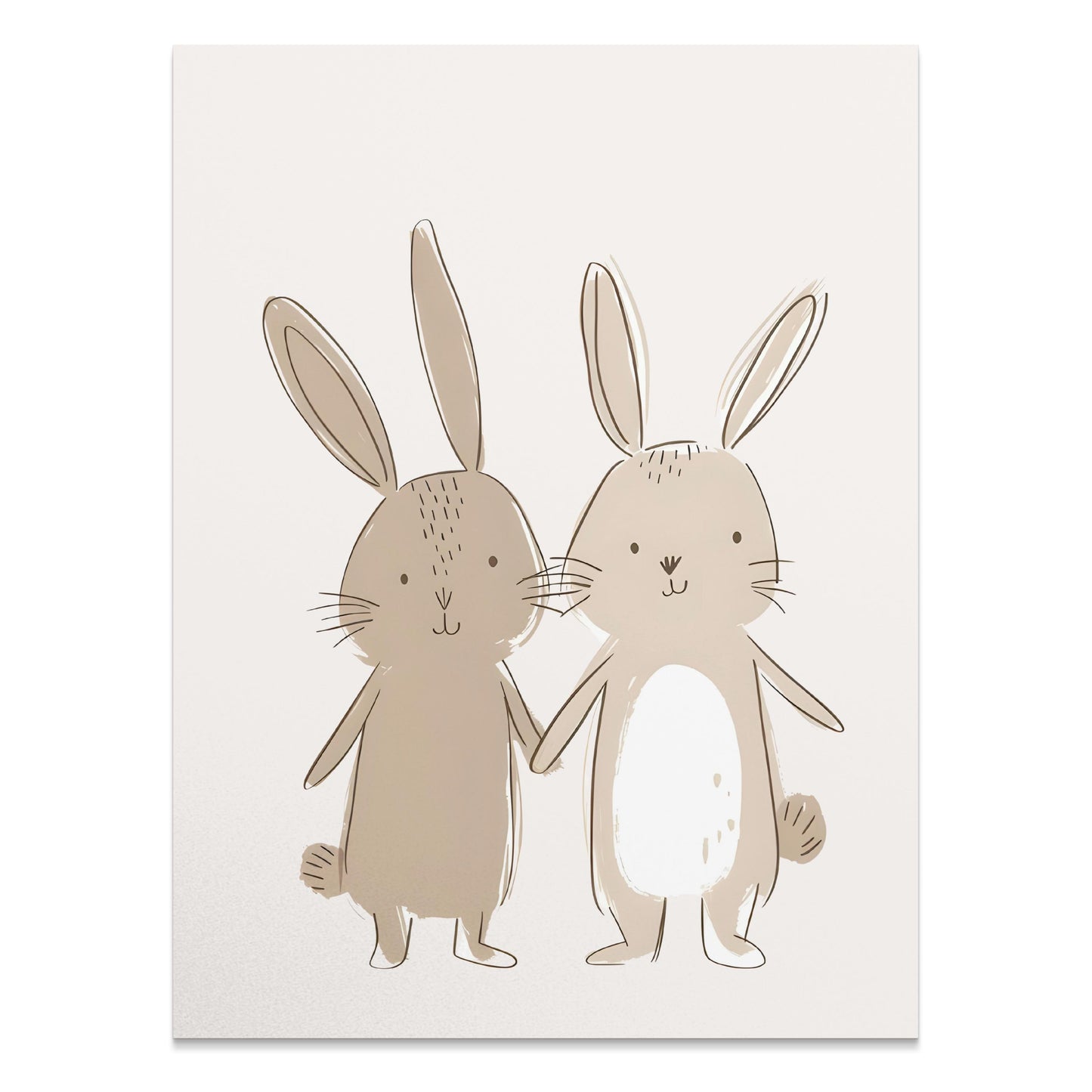 Premium Poster of Illustrative Cute Bunny Pair Wall Decor Posters
