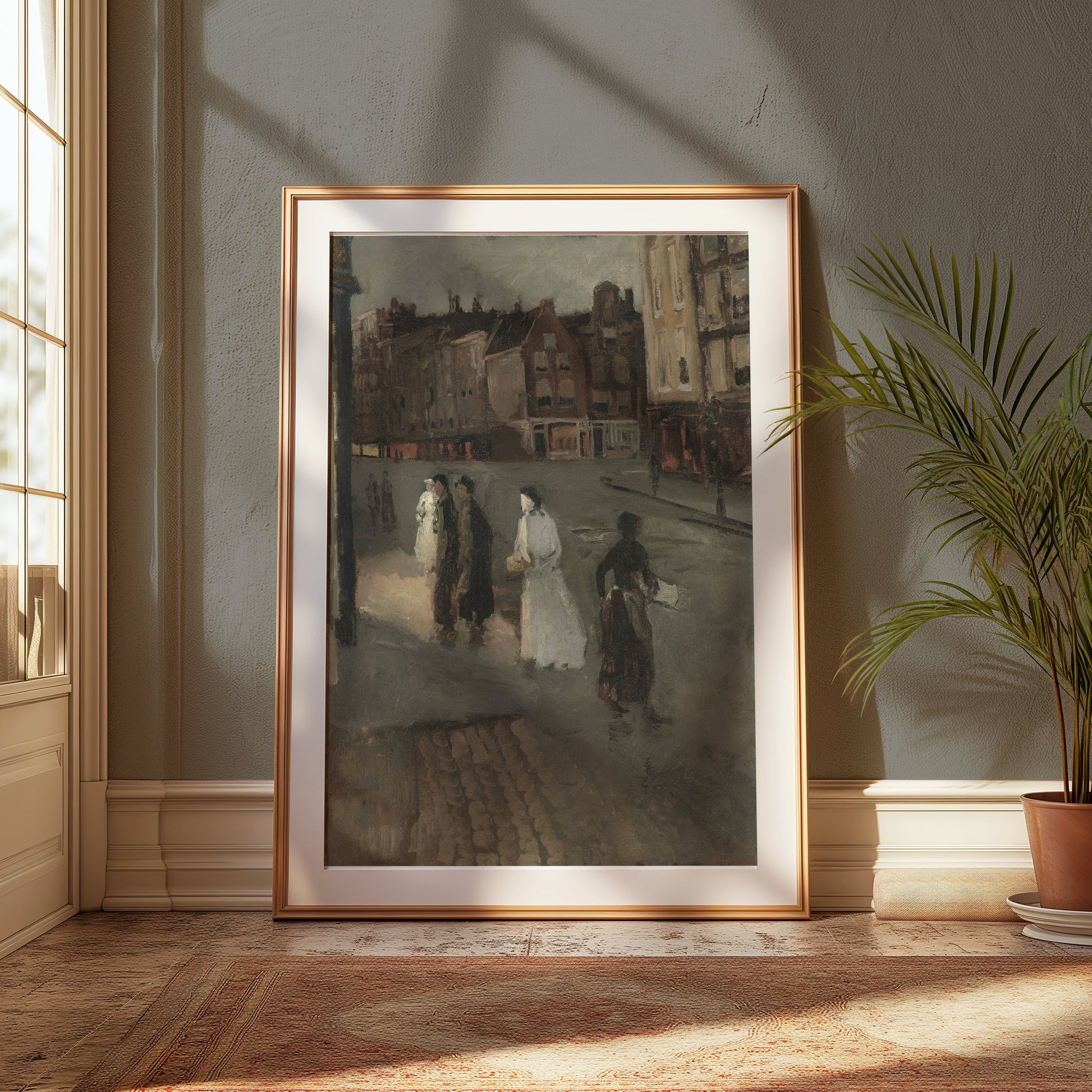 Premium Poster of Impressionist Evening City Street Scene Posters